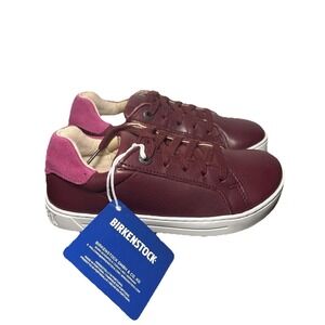 NEW Birkenstock Sneakers Kids 10 - 10.5 EU 28 Porto Maroon Red Leather Shoes